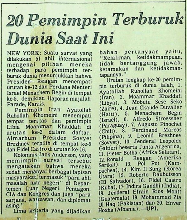 20 Pemimpin Terburuk Dunia Saat Ini