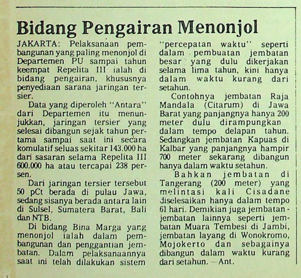 Bidang Pengairan Menonjol