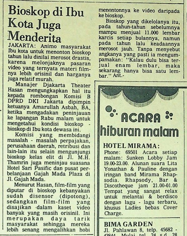 Bioskop di Ibu Kota Juga Menderita