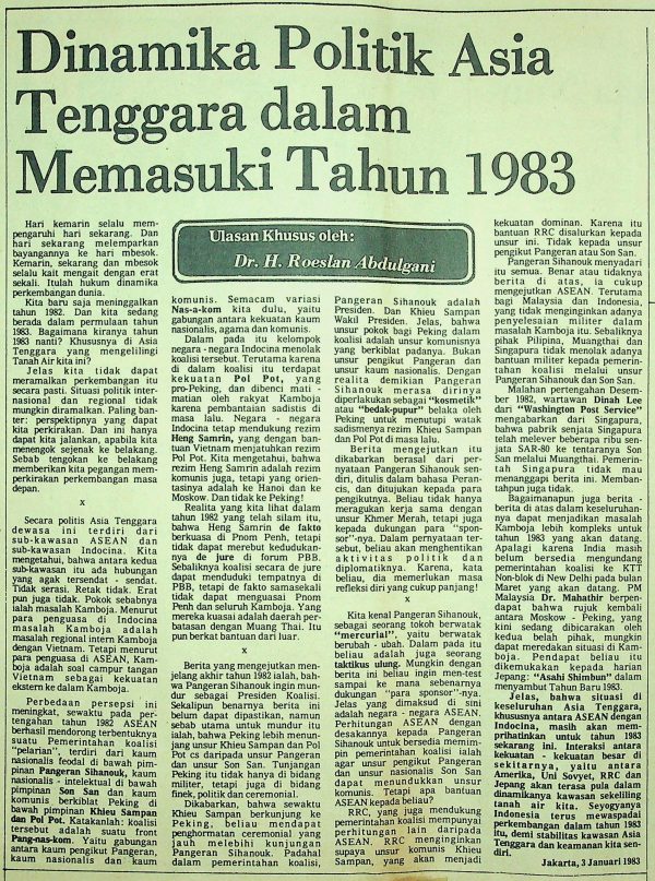 Dinamika Politik Asia Tenggara dalam Memasuki Tahun 1983