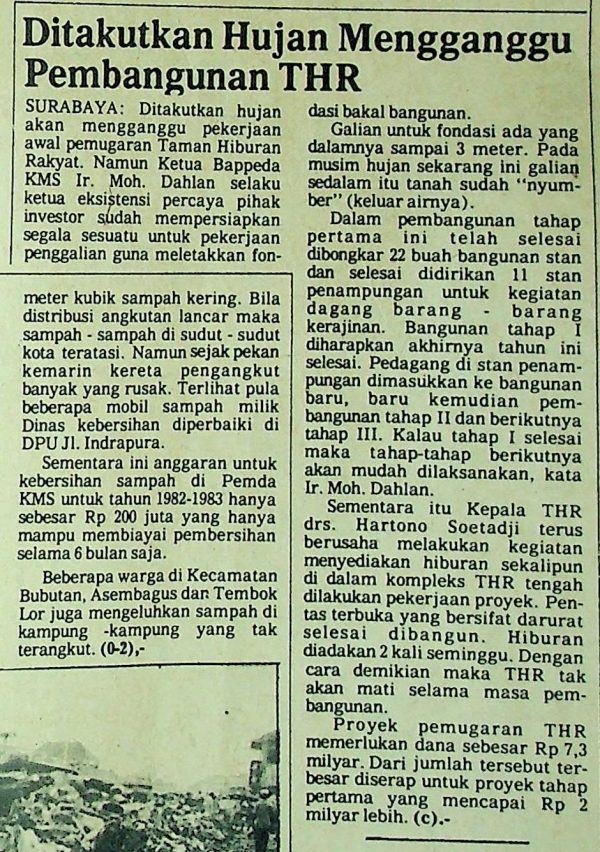 Ditakutkan Hujan Mengganggu Pembangunan THR