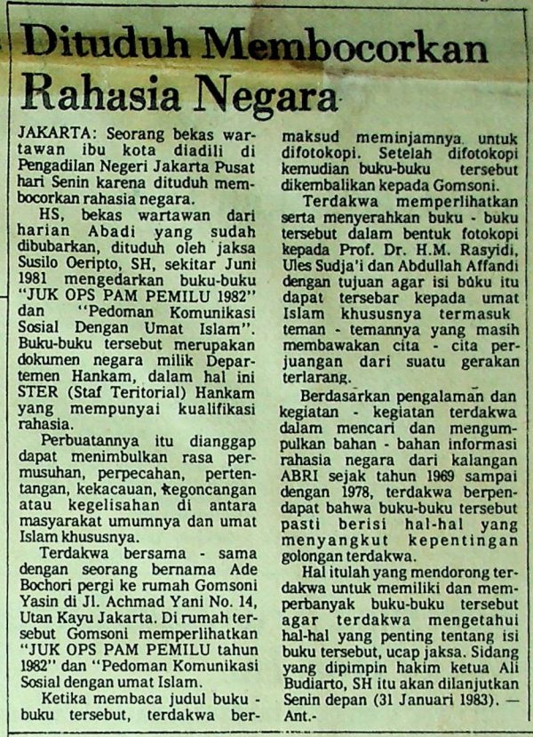 Dituduh Membocorkan Rahasia Negara