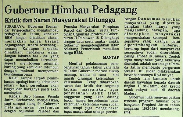 Gubernur himbau Pedagang