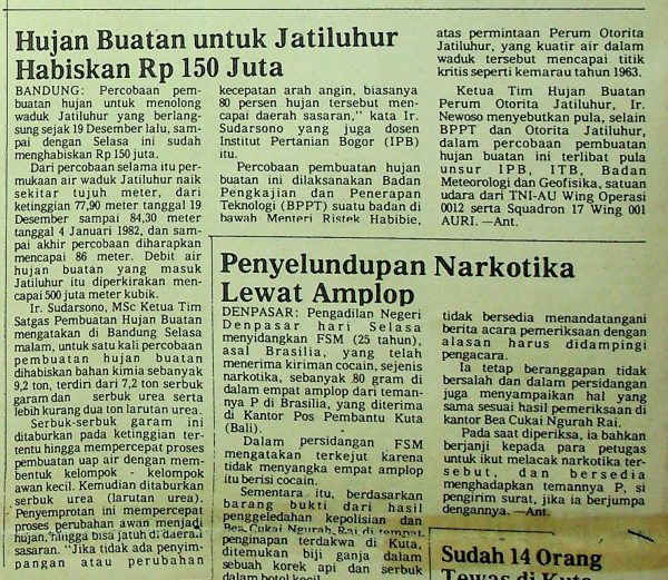 Hujan Buatan untuk Jatiluhur Habiskan Rp 150 Juta