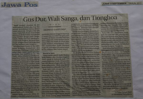 Gus Dur, Wali Sanga, dan Tionghoa