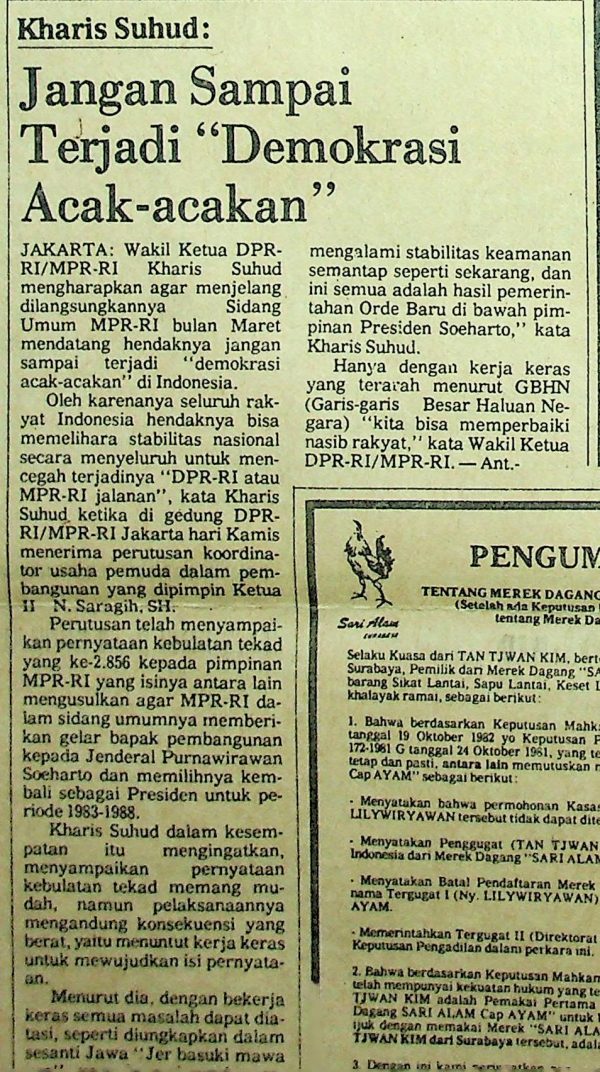 Kharis Suhud: Jangan Sampai Terjadi "Demokrasi Acak-acakan"