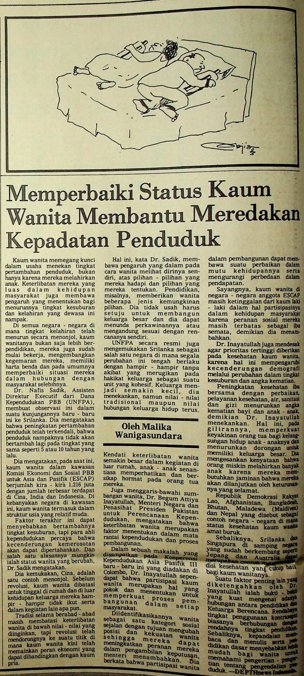 Memperbaiki Status Kaum Wanita Membantu Meredakan Kepadatan Penduduk