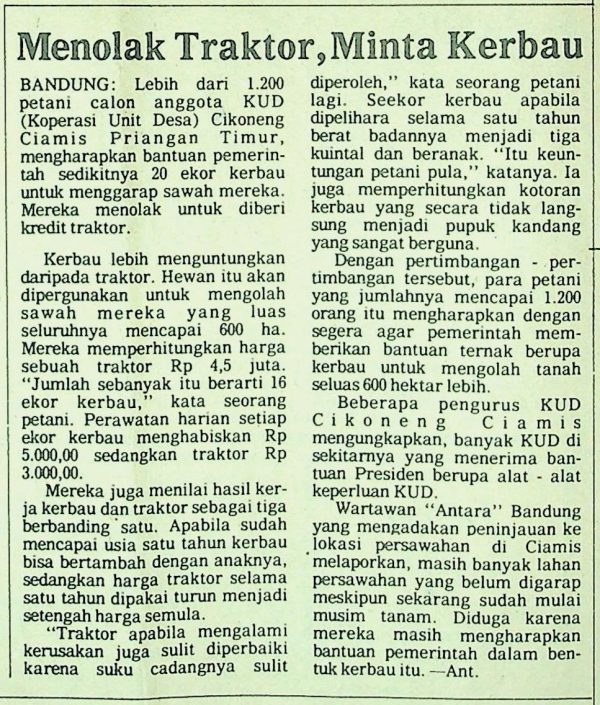 Menolak Traktor, Minta Kerbau