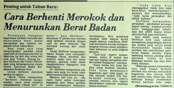 Penting untuk Tahun Baru: Cara Berhenti Merokok dan Menurunkan Berat Badan