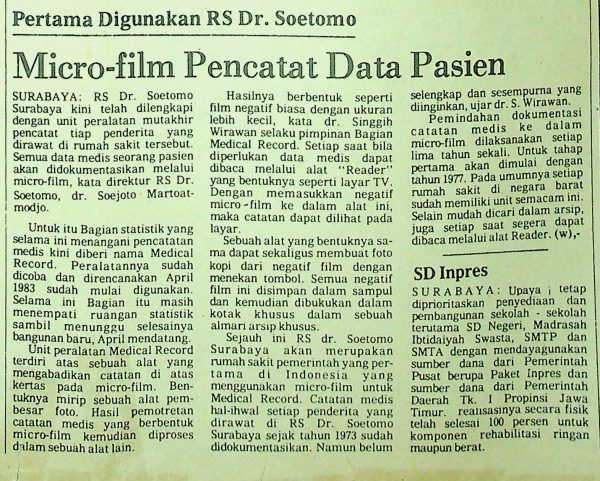 Micro-film Pencatat Data Pasien
