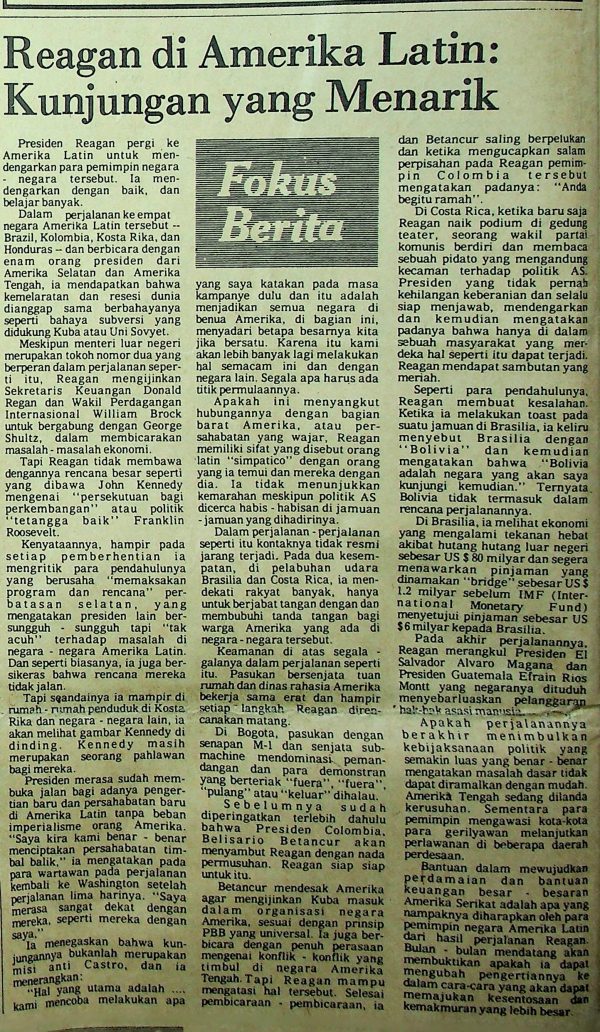 Regan di Amerika Latin: Kunjungan yang Menarik