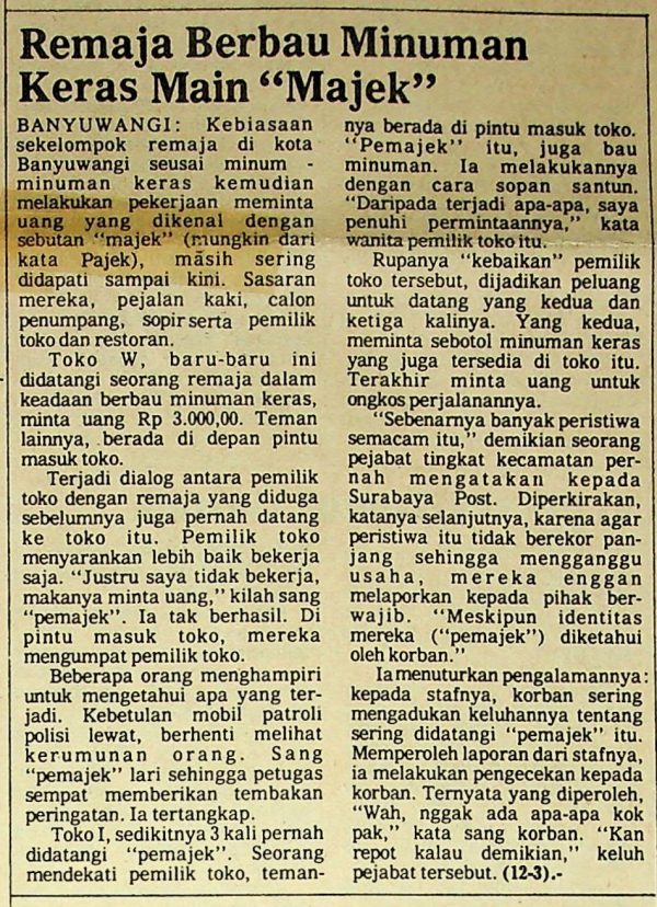Remaja Berbau Minuman Keras Main "Majek"