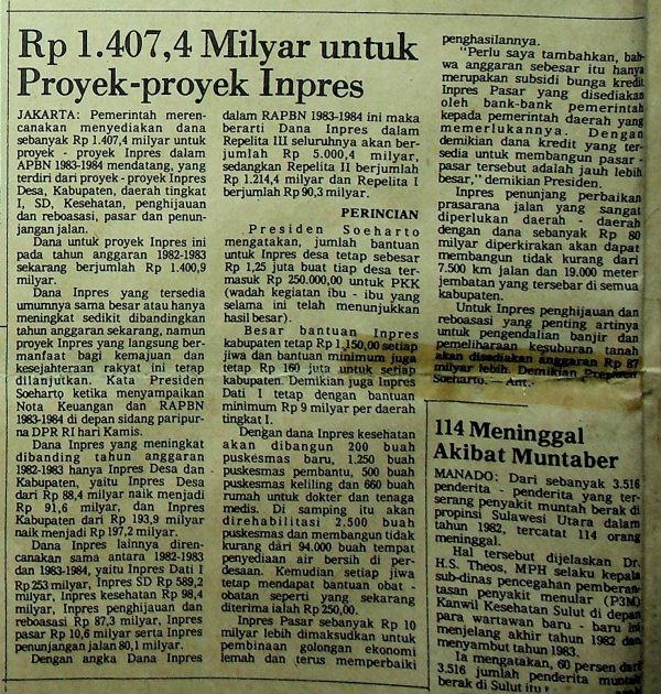 Rp 1.407,4 Milyar untuk Proyek-proyek Inpres