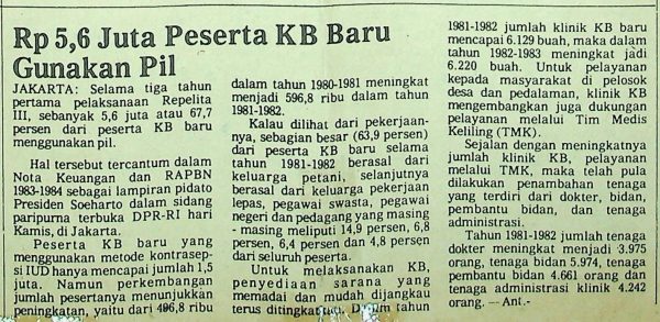 Rp 5,6 Juta Peserta KB Baru Gunakan Pil