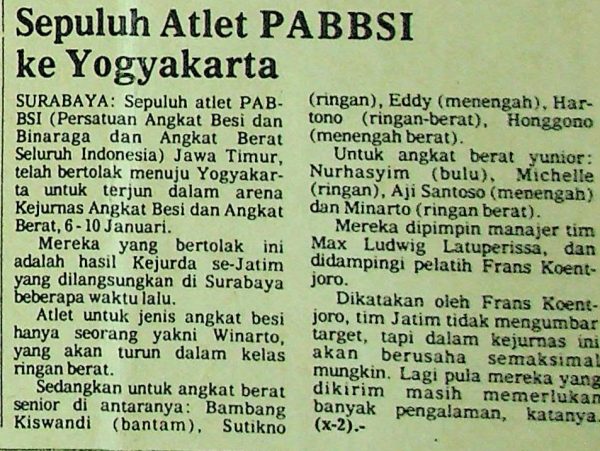 Sepuluh Atlet PABBSI ke Yogyakarta