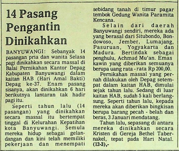14 Pengantin Dinikahkan