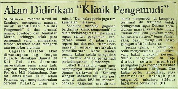 Akan Didirikan "Klinik Pengemudi"