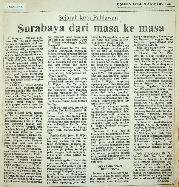 Sejarah Kota Pahlawan: Surabaya dari Masa ke Masa
