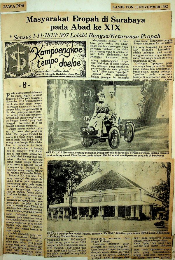 Masyarakat Eropa di Surabaya pada Abad ke-XIX