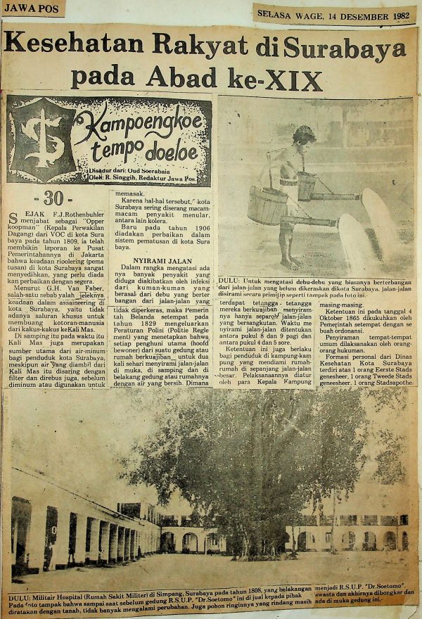 Kesehatan Rakyat di Surabaya pada abad ke-XIX