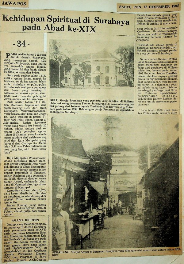 Kehidupan Spiritual di Surabaya pada Abad ke-XIX