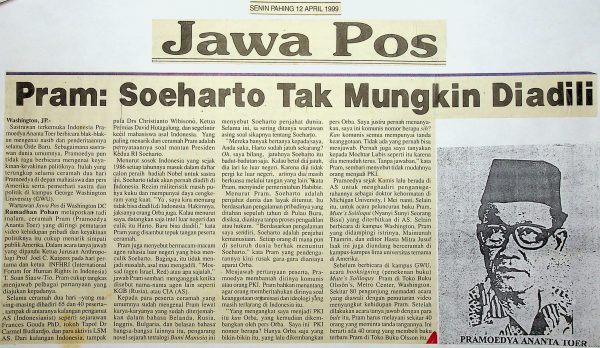 Pram: Soeharto Tak Mungkin Diadili