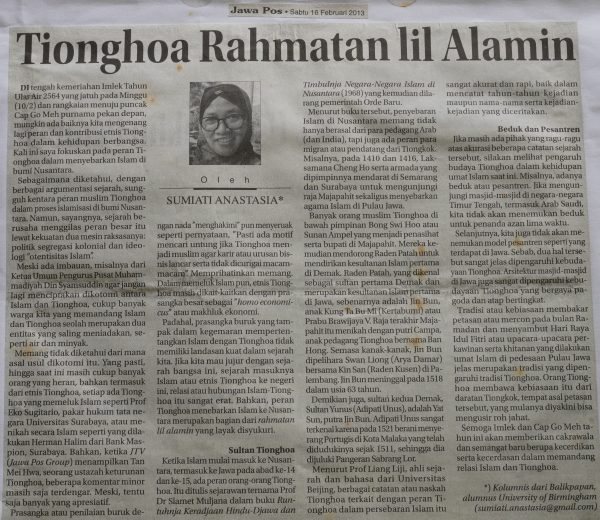Tionghoa Rahmatan lil Alamin