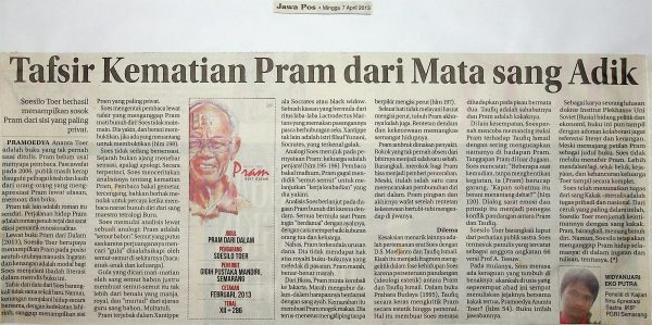 Tafsir Kematian Pram dari Mata Sang Adik