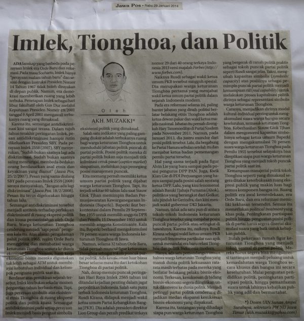 Imlek, Tionghoa, dan Politik
