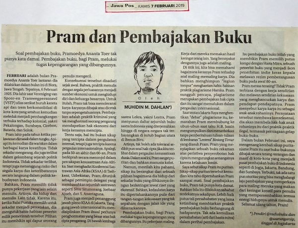 Pram dan Pembajakan Buku