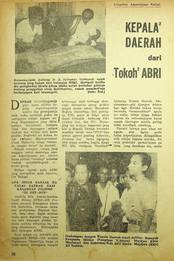 Kepala Daerah dari Tokoh-tokoh ABRI