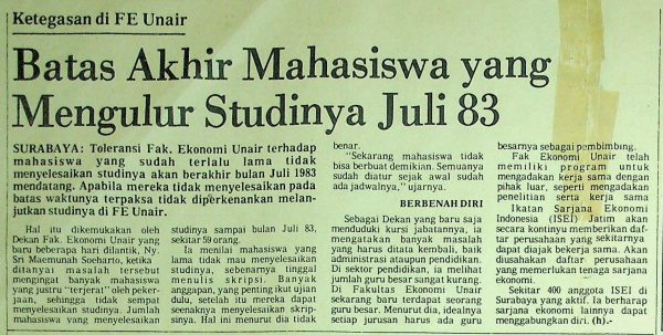 Ketegasan di FE Unair : Batas Akhir Mahasiswa yang Mengulur Studinya Juli 83