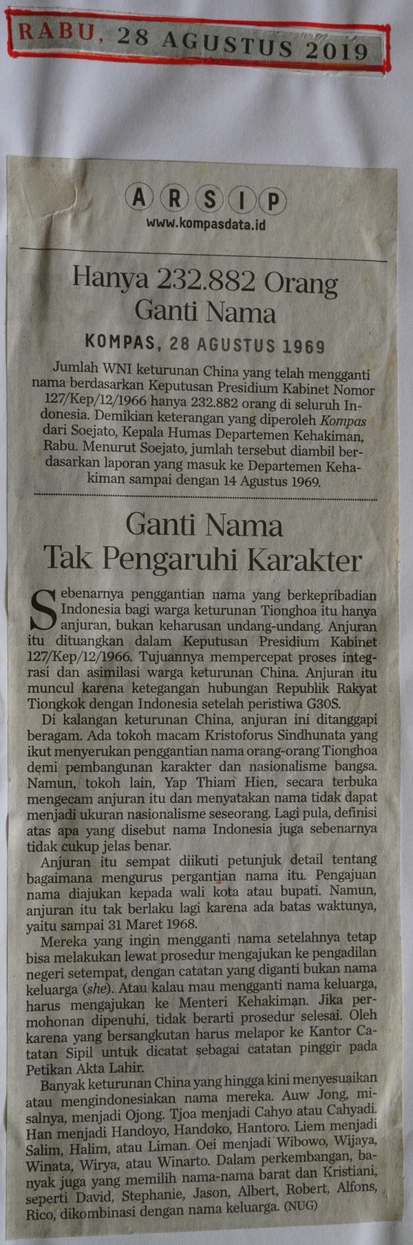 Ganti Nama Tak Pengaruhi Karakter