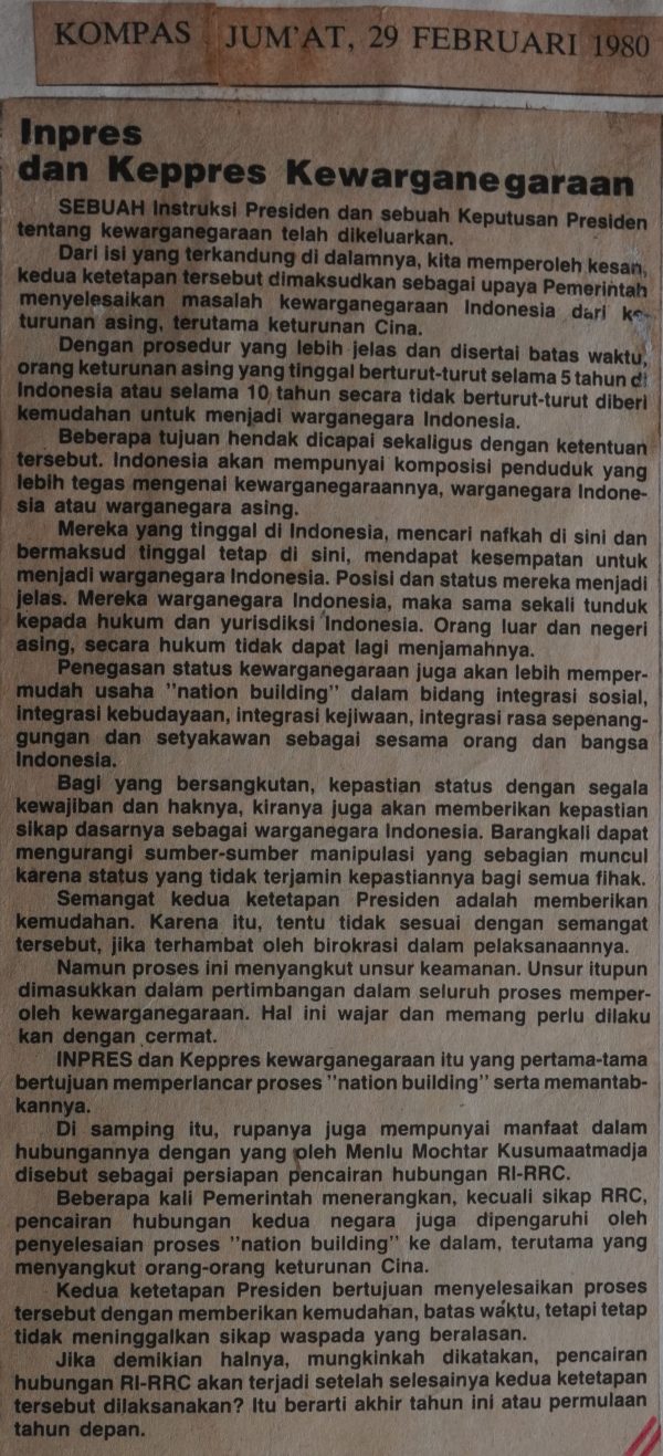 Inpres dan Keppres tentang Kewarganegaraan