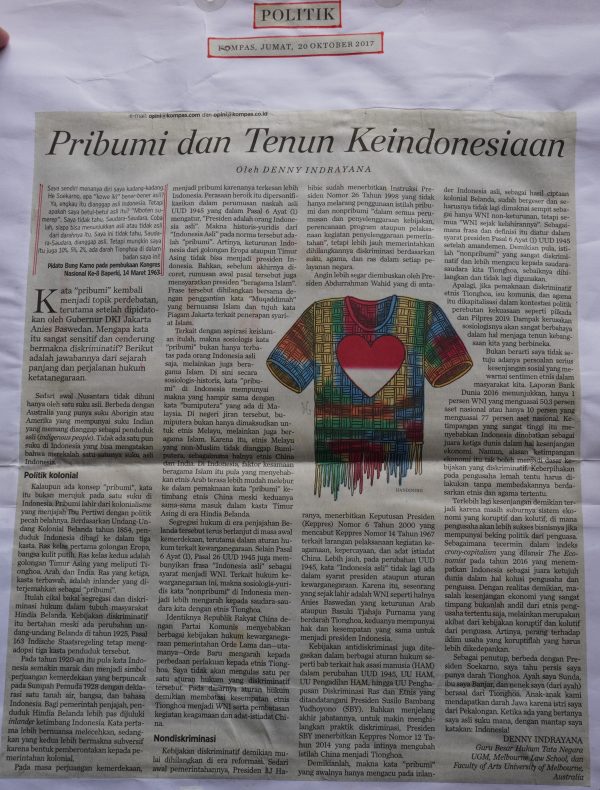Pribumi dan Tenun Keindonesiaan