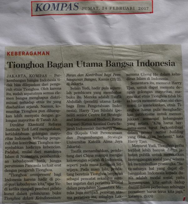 Tionghoa Bagian Utama Bangsa Indonesia