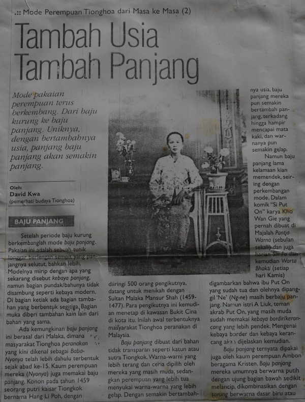 Mode Perempuan Tionghoa Dari Masa ke Masa (2): Tambah Usia Tambah Panjang