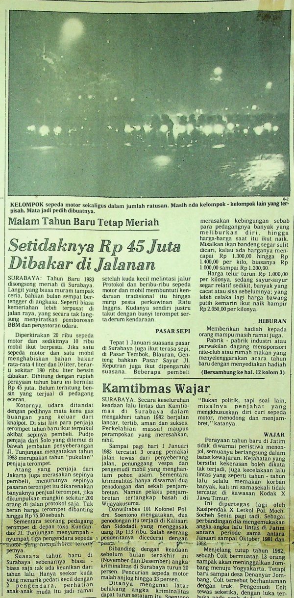 Malam Tahun Baru tetap Meriah : Setidaknya Rp 45 Juta Dibakar di Jalanan