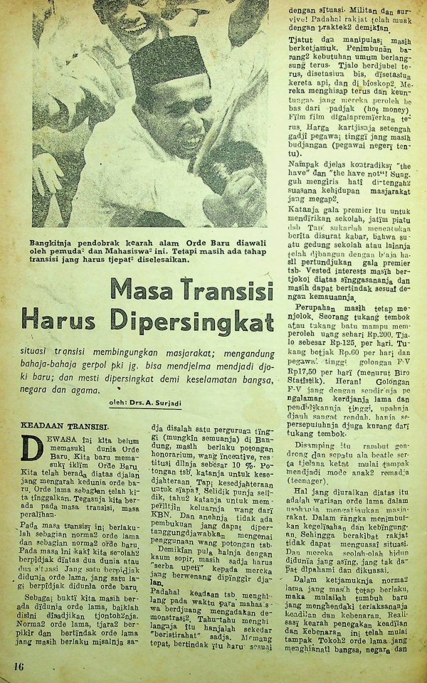 Masa Transisi Harus Dipersingkat