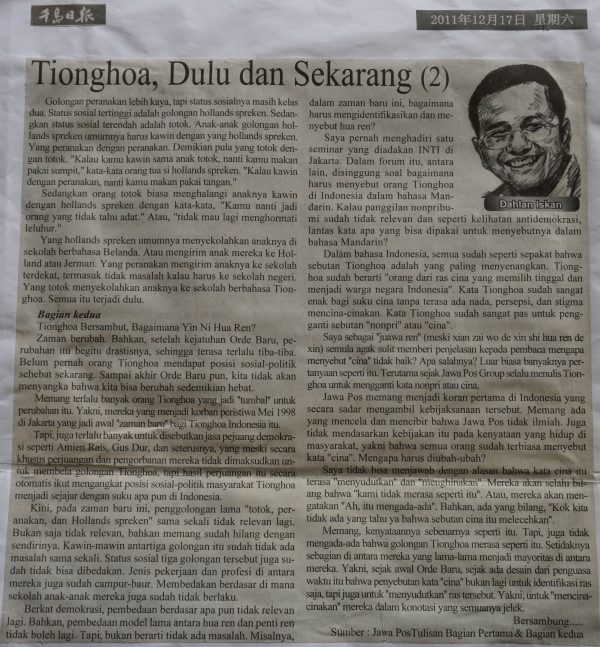 Tionghoa, Dulu dan Sekarang (2)