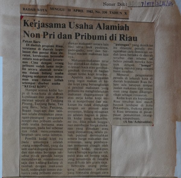 Kerja Sama Usaha Alamiah Non Pri dan Pribumi di Riau