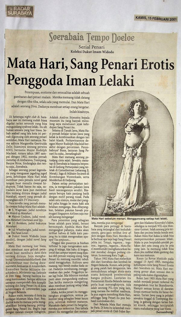 Mata Hari, Sang Penari Erotis Penggoda Iman Lelaki