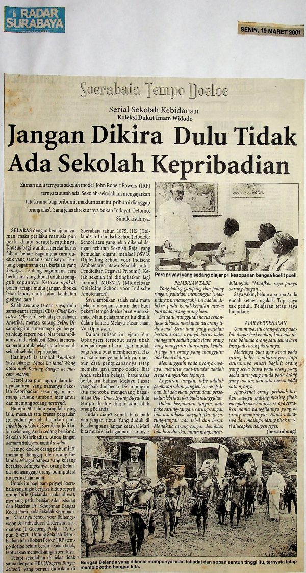 Jangan Dikira Dulu Tidak Ada Sekolah Kepribadian