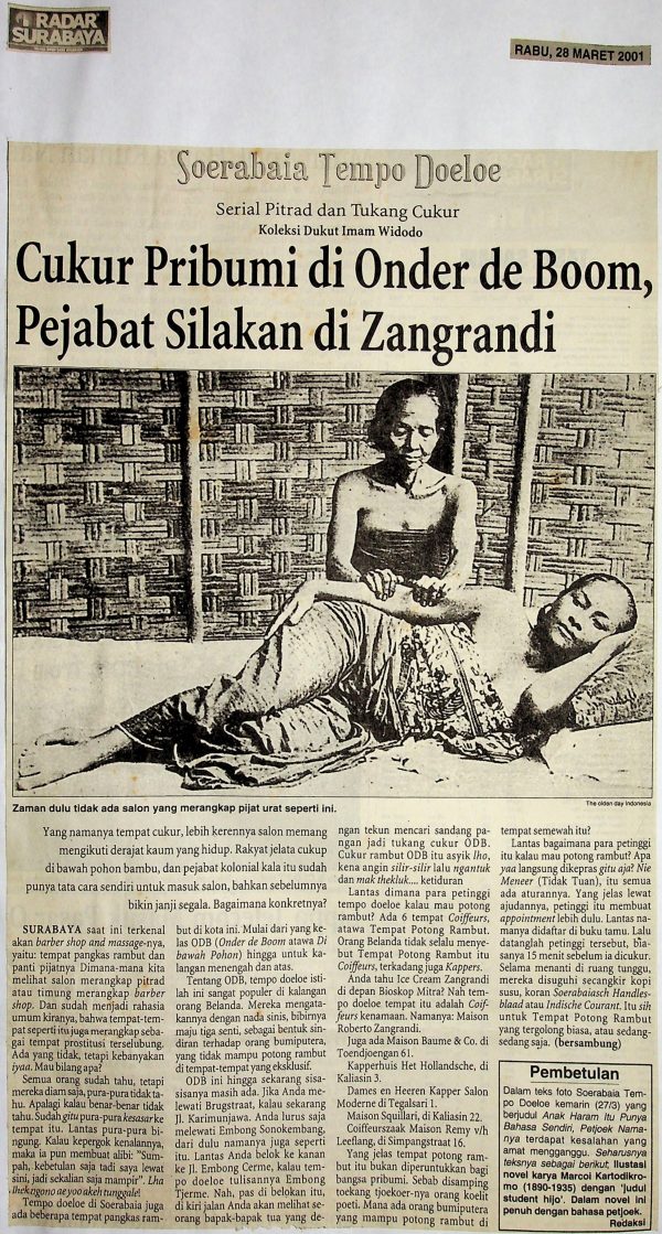Cukur Pribumi di Onder de Boom, Pejabat Silahkan di Zangrandi
