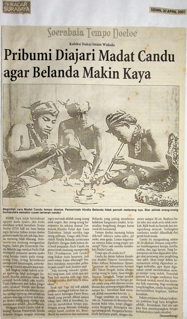 Pribumi Diajari Madat Candu agar Belanda Makin Kaya