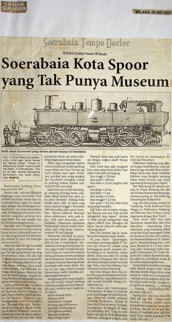 Soerabaia Kota Spoor yang Tak Punya Museum