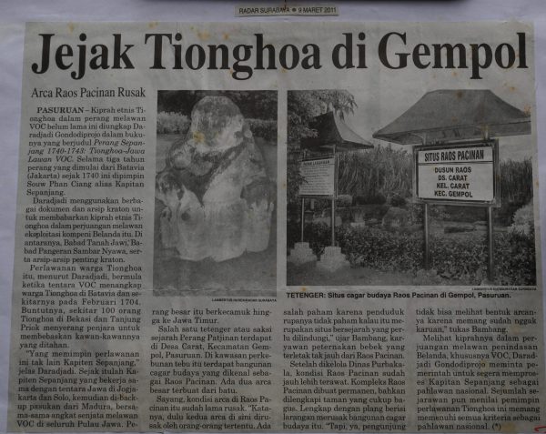 Jejak Tionghoa di Gempol