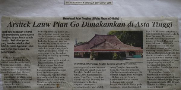 Menelusuri Jejak Tionghoa di Pulau Madura (3- Habis): Arsitek Lauw Pian Go Dimakamkan di Asta Tinggi