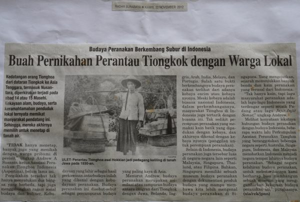 Budaya Peranakan Berkembang Subur di Indonesia, Buah Pernikahan Perantau Tiongkok dengan Warga Lokal