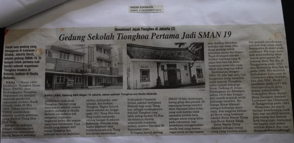 Menelusuri Jejak Tionghoa di Jakarta (3): Gedung Sekolah Tionghoa Pertama Jadi SMAN 19
